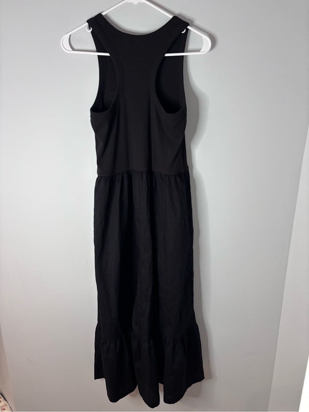 GAP Mixed Media Black Sleeveless Scoop-Neck Midi Dress - Picture 4 of 5
